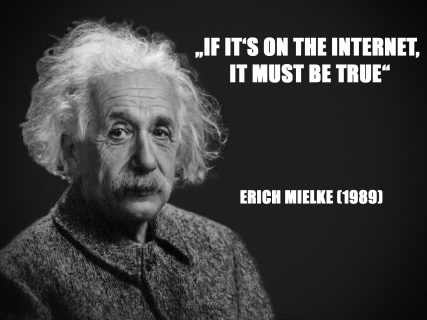 Meme Einstein zu Fakenews im Internet